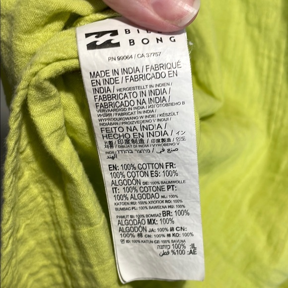 Lime Green 100% cotton Button-Up Shirt L and Shorts M Set - Picture 10 of 10